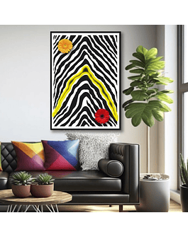 Quadro animal print neon leopardo