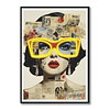 Quadro collage neon mulher oculos 1