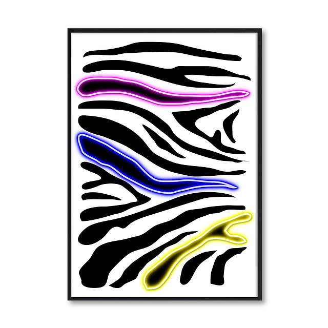 OUTLET Quadro animal print neon zebra 1