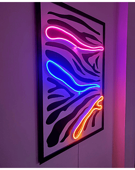 Quadro animal print neon zebra