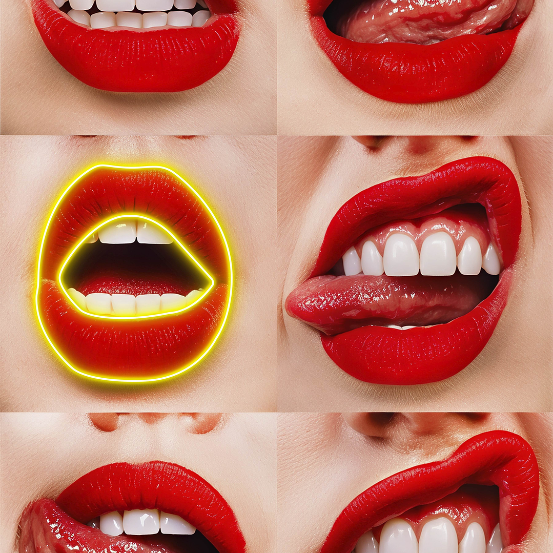 Quadro decorativo neon bocas 2