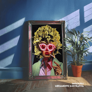 Quadro decorativo neon mulher cacho