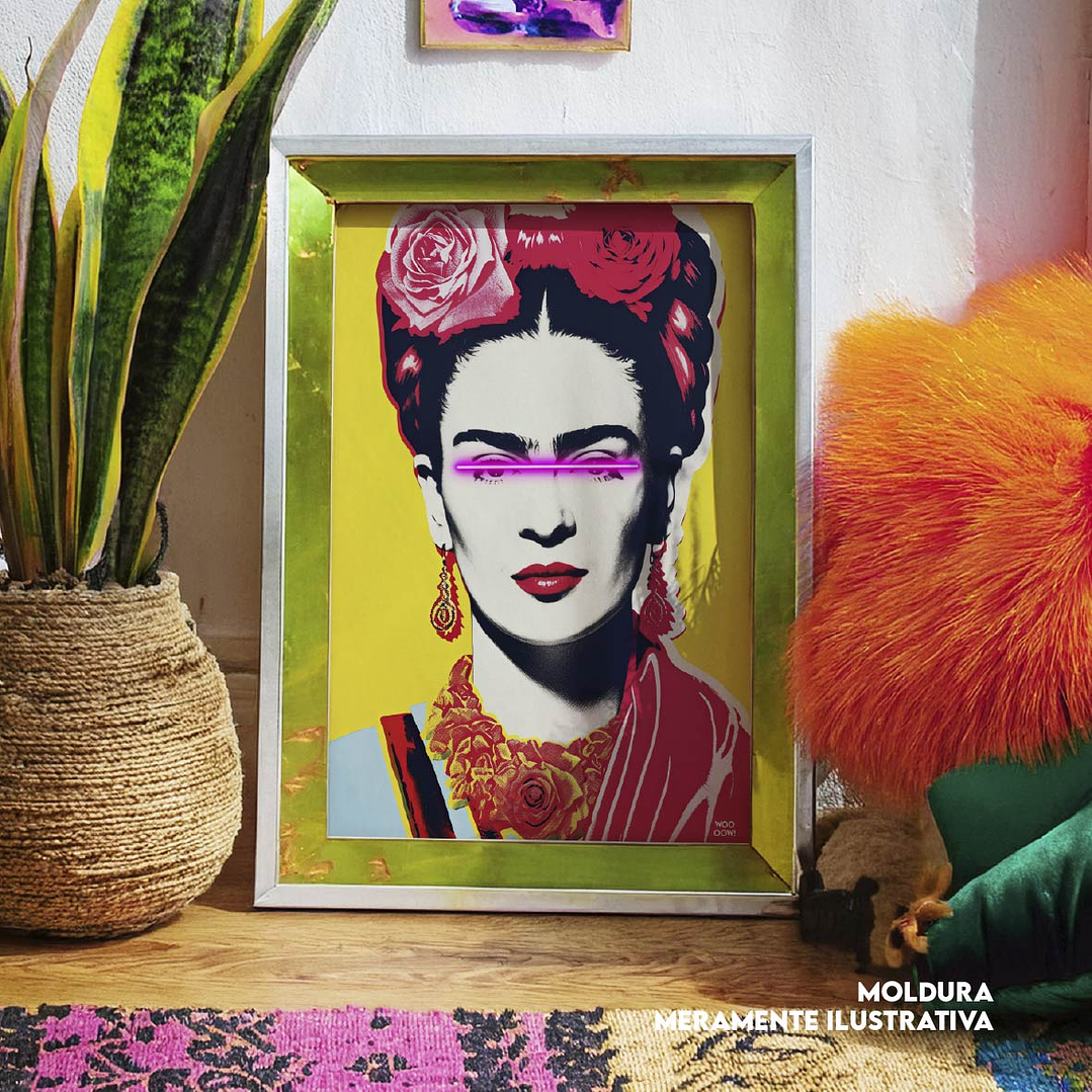 Quadro decorativo neon Frida Kahlo 1