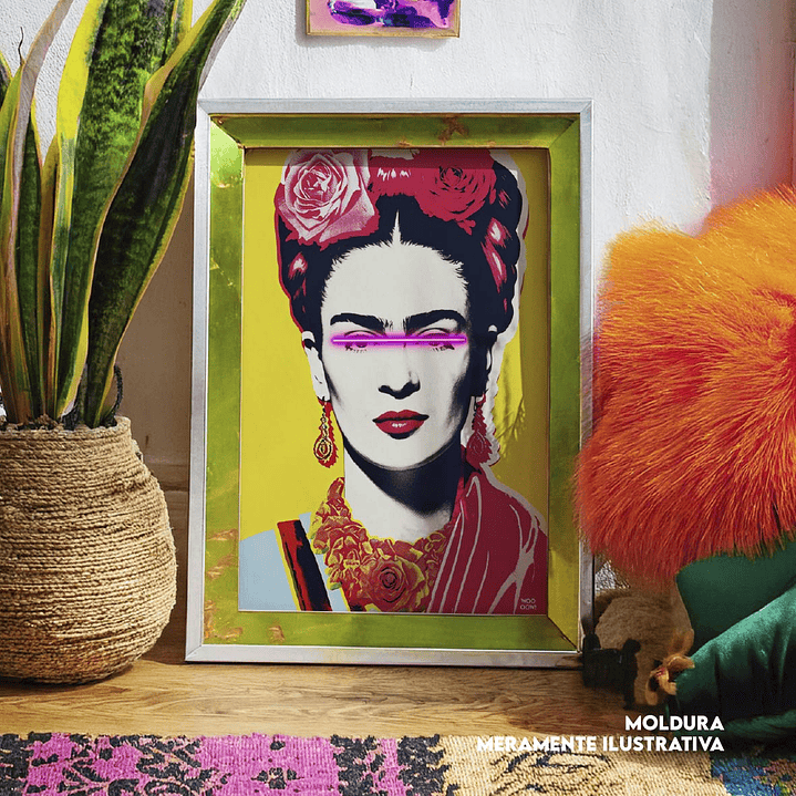Quadro decorativo neon Frida Kahlo 1