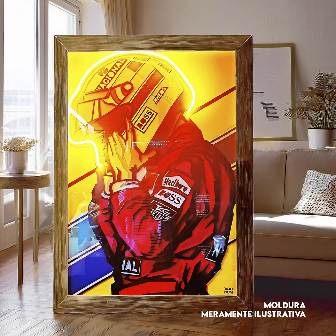 Quadro decorativo neon ayrton senna 1