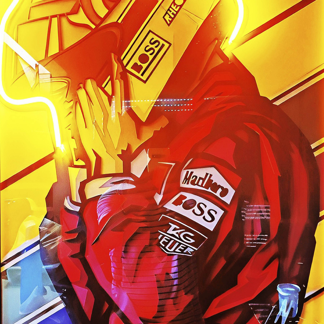 Quadro decorativo neon ayrton senna 2