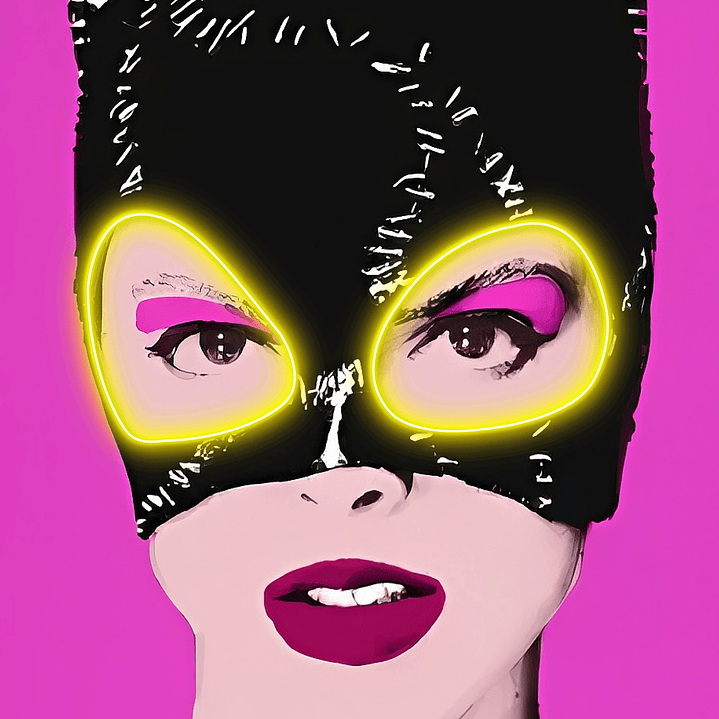 Quadro decorativo neon cat women 2
