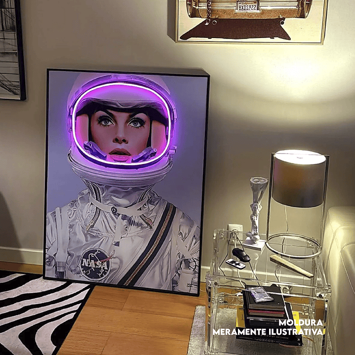 Quadro decorativo neon space women 1