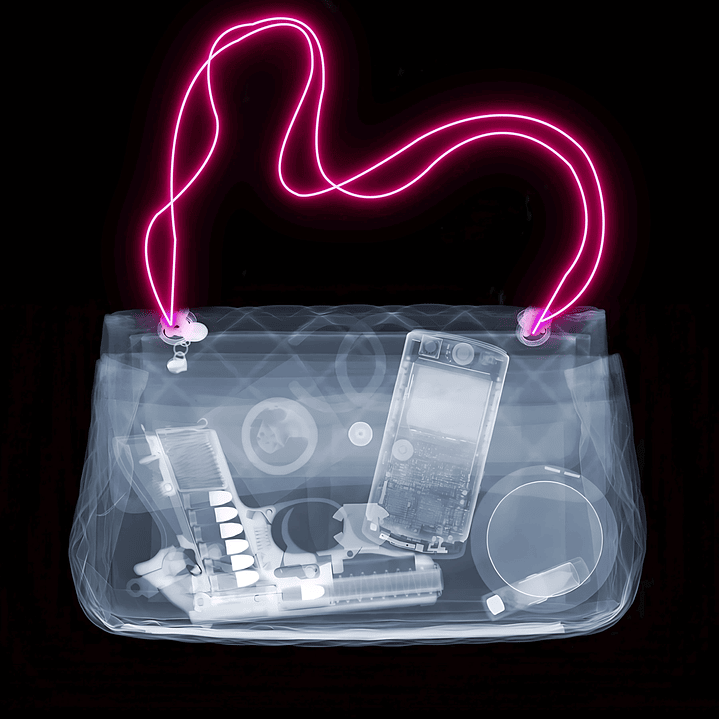 Quadro decorativo neon mala senhora 2