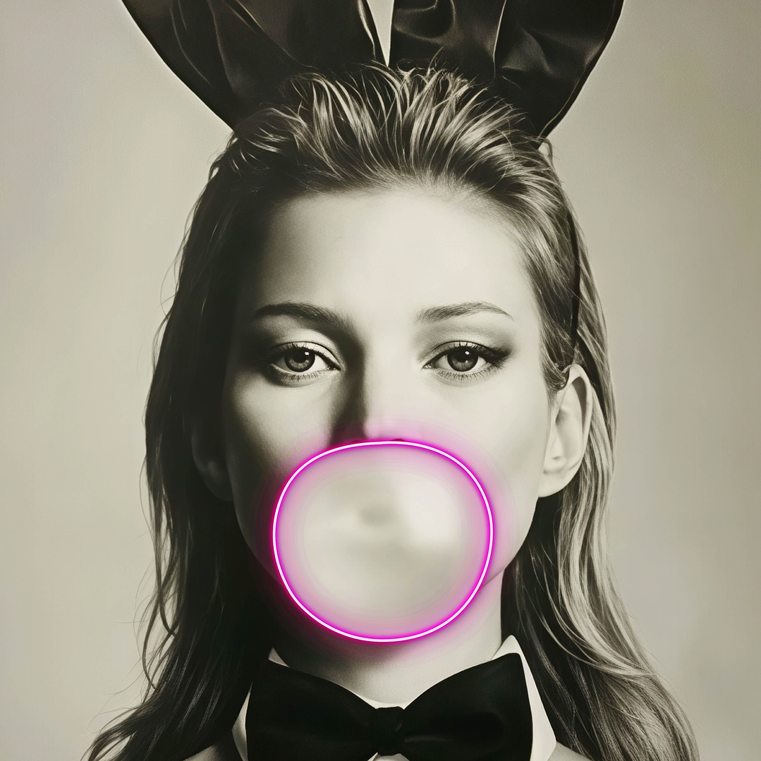 Quadro decorativo neon pin up girl balllon 2