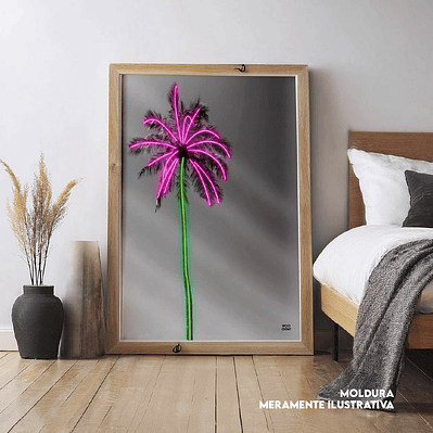 Quadro decorativo neon palmeira rio de janeiro