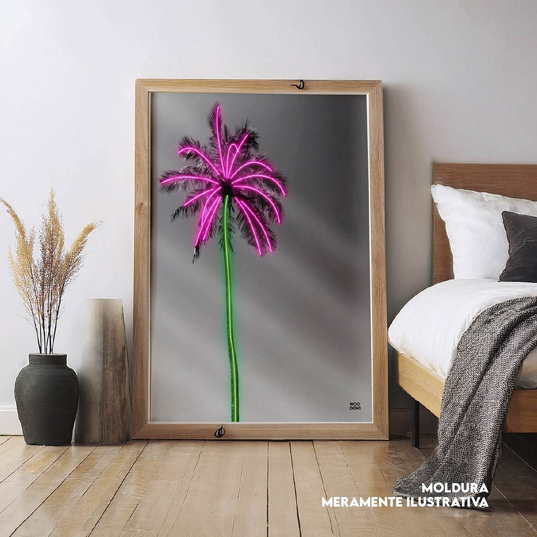Quadro decorativo neon palmeira rio de janeiro 1