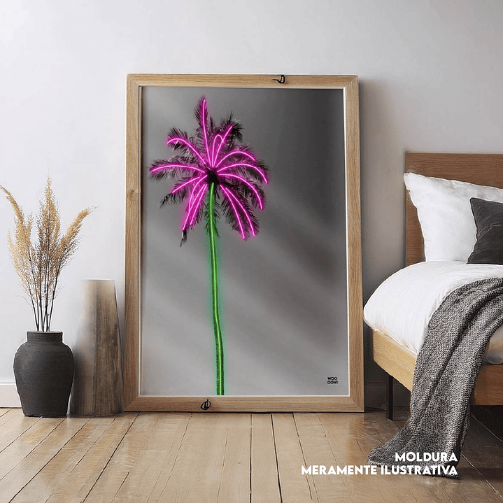 Quadro decorativo neon palmeira rio de janeiro 1