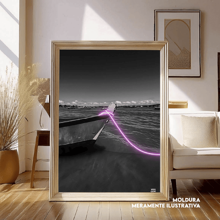 Quadro decorativo neon barco 1