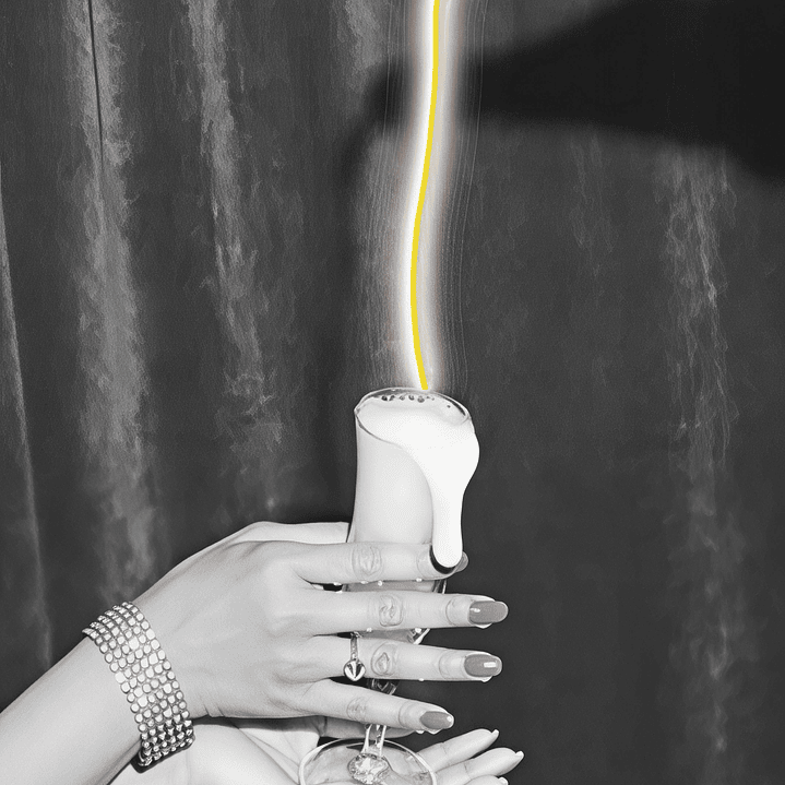 Quadro decorativo neon mulher champagne 2