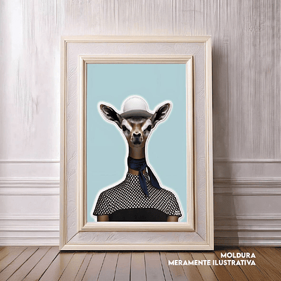 Quadro decorativo neon veado