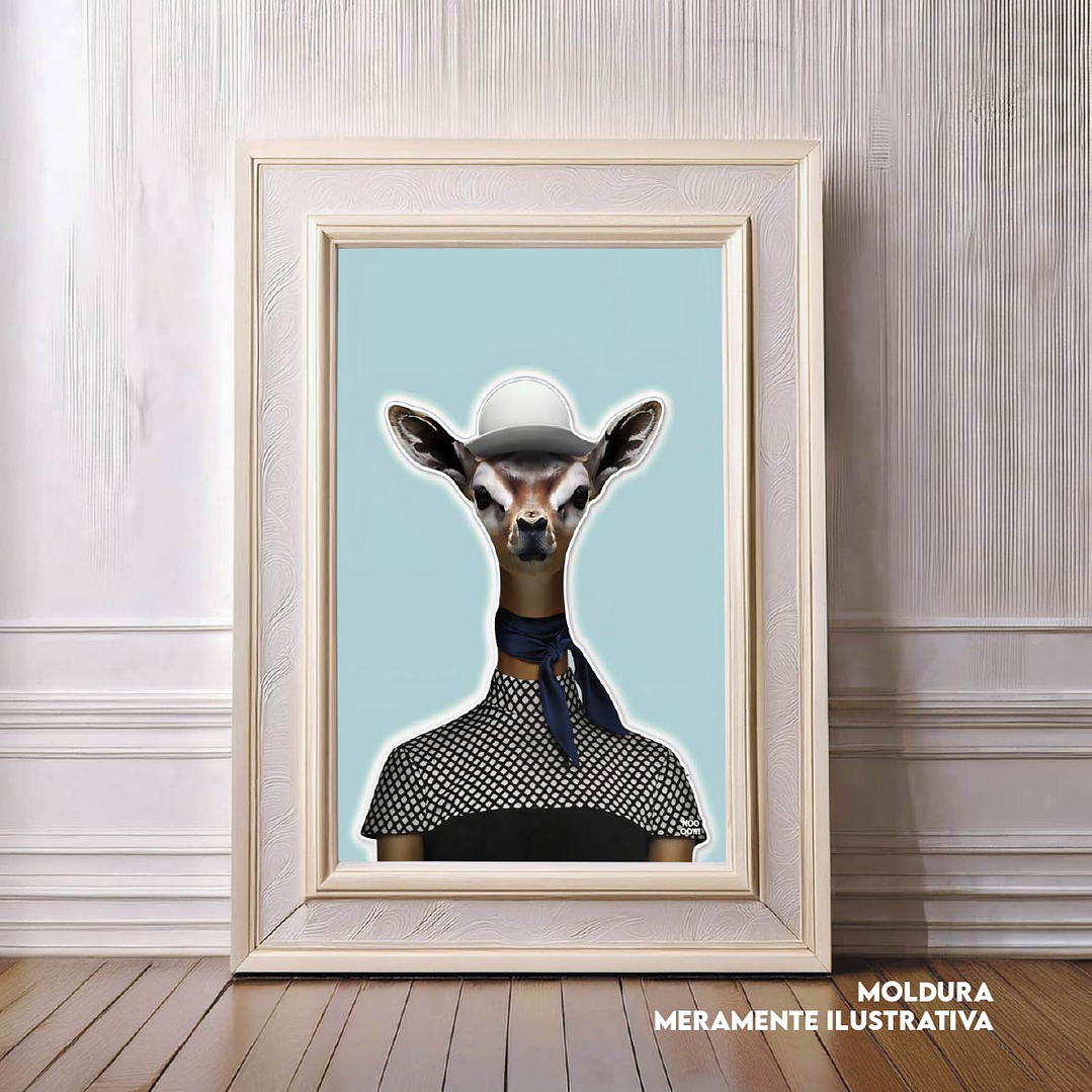 Quadro decorativo neon veado 1