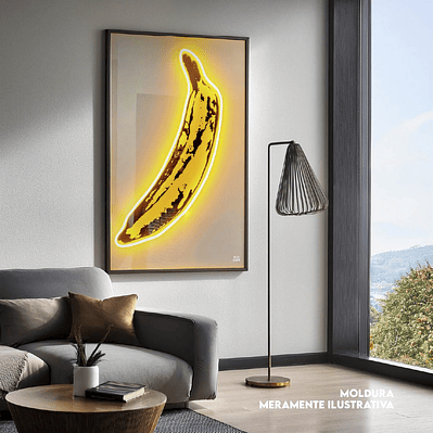 Quadro decorativo neon banana