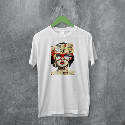 T-shirt woooow mulher óculos