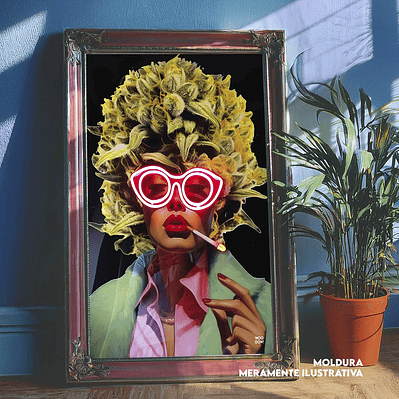 Quadro decorativo neon mulher cacho