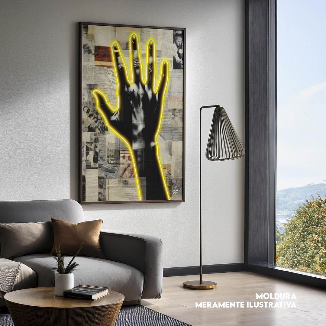 Quadro decorativo neon mão 1