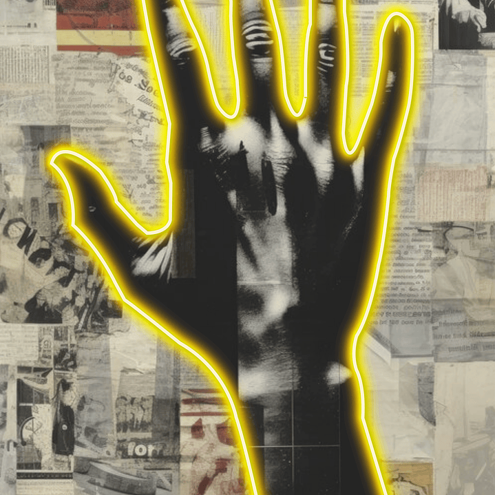 Quadro decorativo neon mão 2