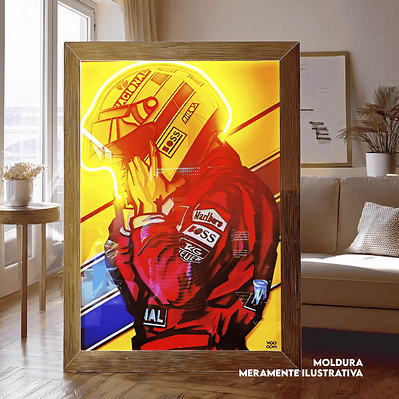 Quadro decorativo neon ayrton senna