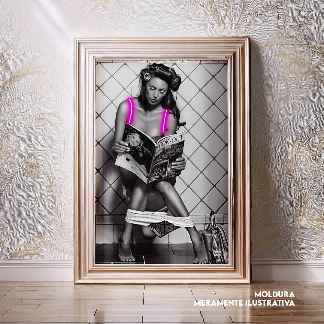 Quadro decorativo neon mulher alças 1