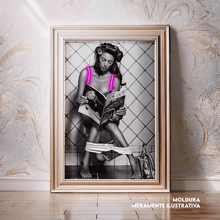 Quadro decorativo neon mulher alças 1