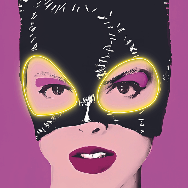 Quadro decorativo neon cat women 2