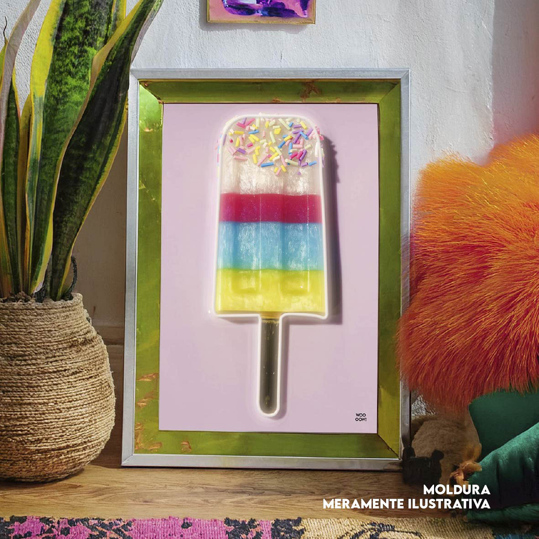 Quadro decorativo neon picolé 3 1