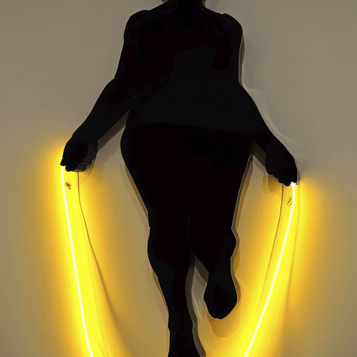 Quadro decorativo neon saltar à corda 2