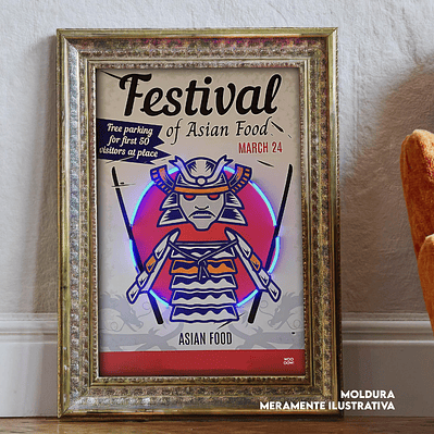 Quadro decorativo neon oriente