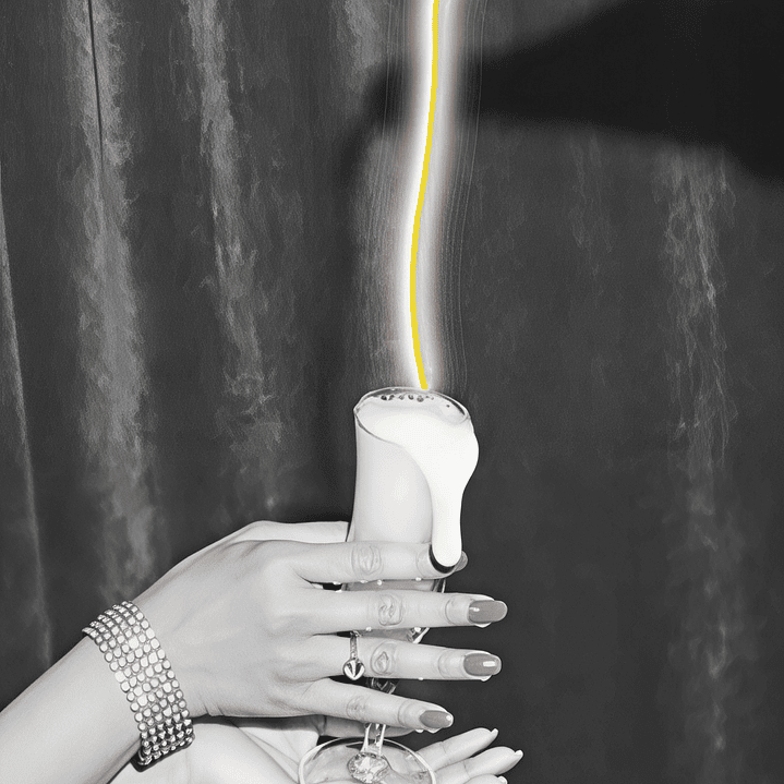 Quadro decorativo neon mulher champagne 2