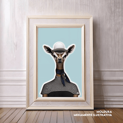 Quadro decorativo neon veado