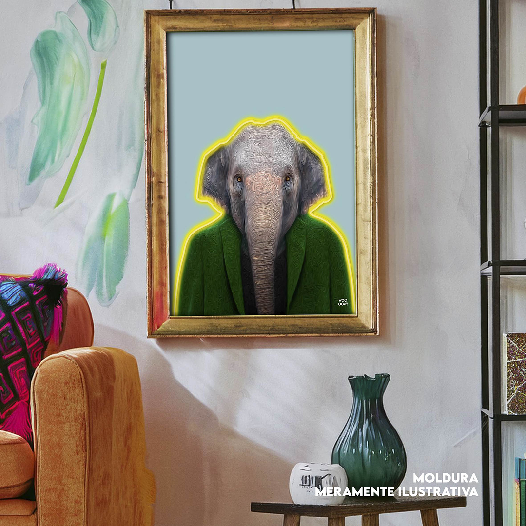 Quadro decorativo neon elefante 1
