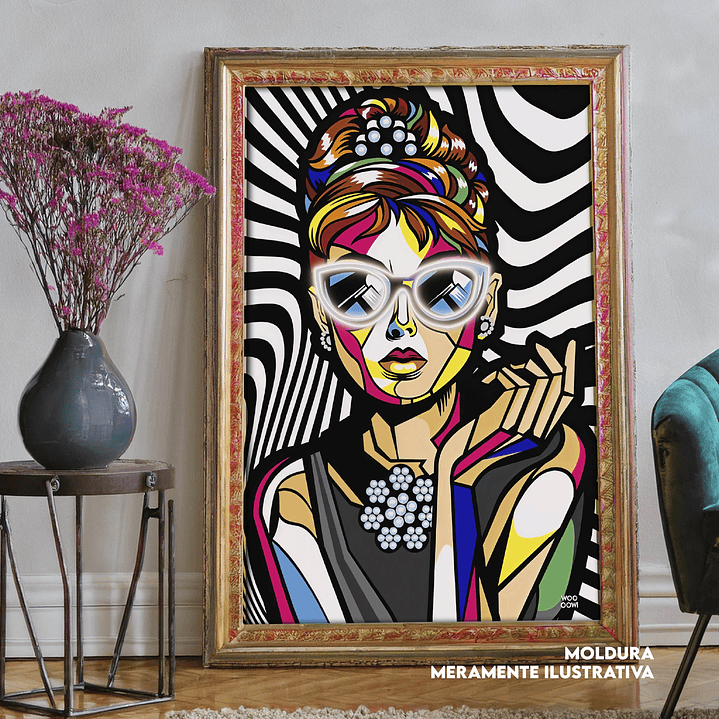 Quadro decorativo neon women vetor 1