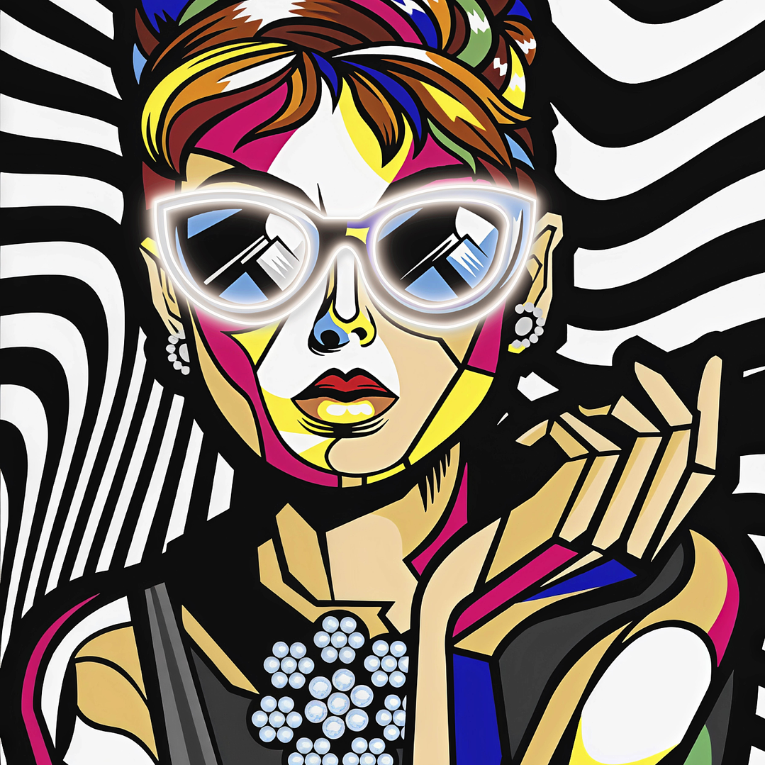 Quadro decorativo neon women vetor 2