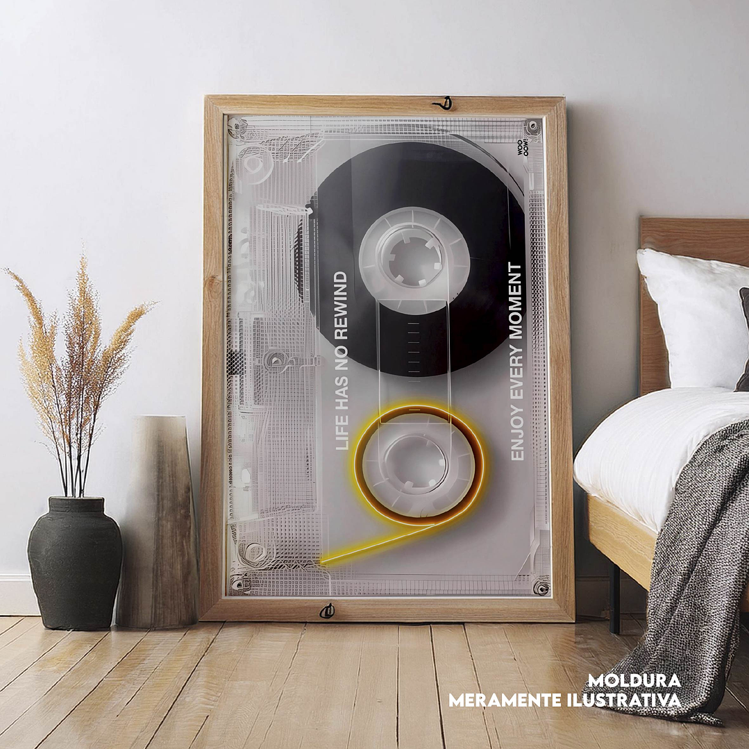 Quadro decorativo neon cassete 1