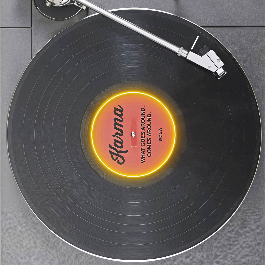 Quadro decorativo neon gira discos 2