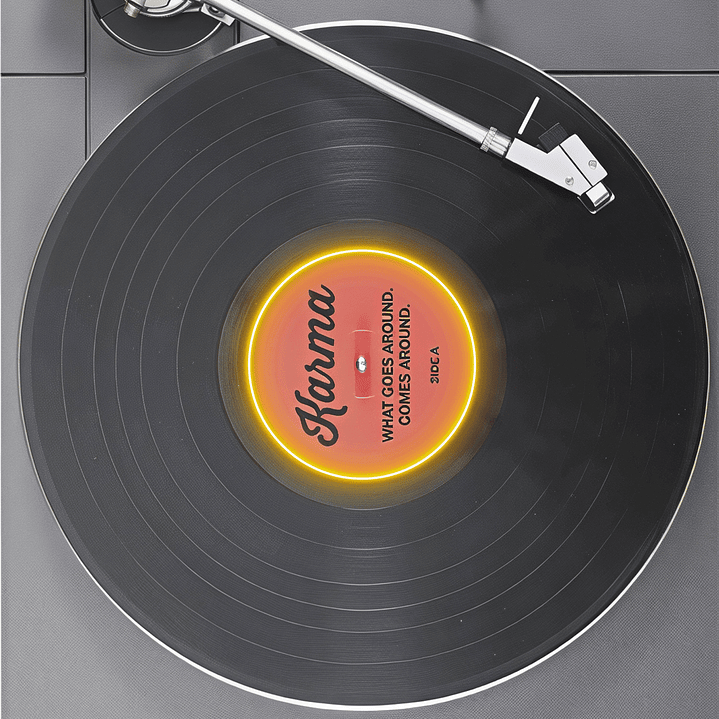 Quadro decorativo neon gira discos 2