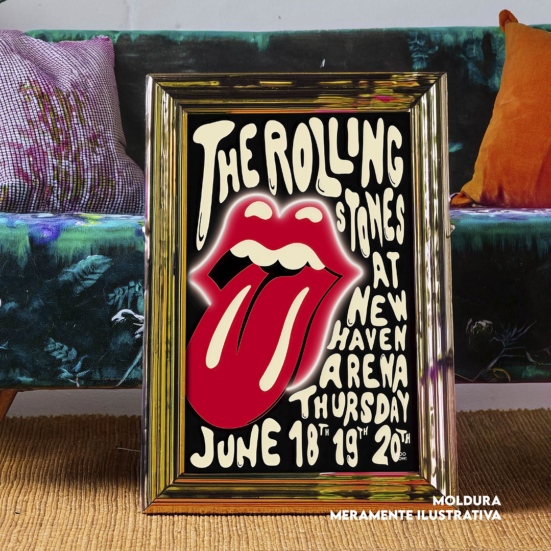 Quadro decorativo neon rolling stones 1