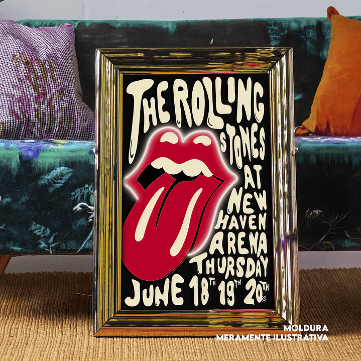 Quadro decorativo neon rolling stones 1