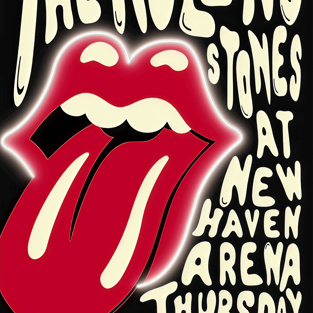 Quadro decorativo neon rolling stones 2