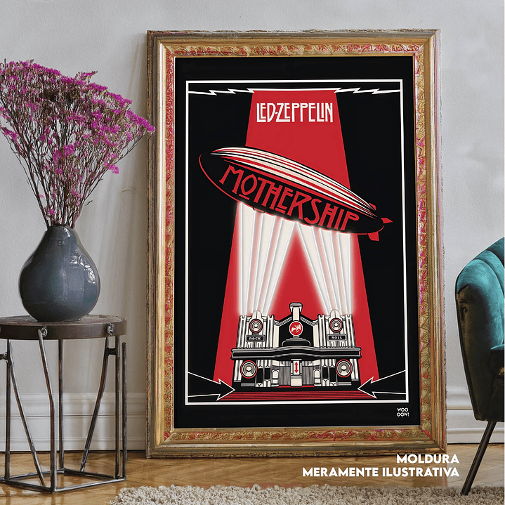 Quadro decorativo neon led zeppelin 1