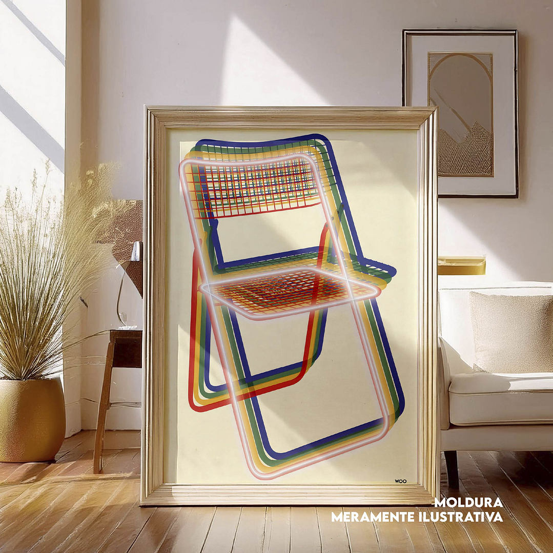 Quadro decorativo neon cadeira 1