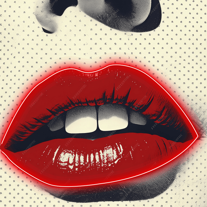 Quadro decorativo neon lábios 2