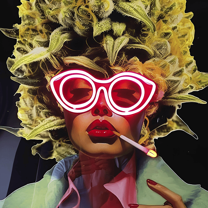 Placa decorativa sem neon mulher cacho 2