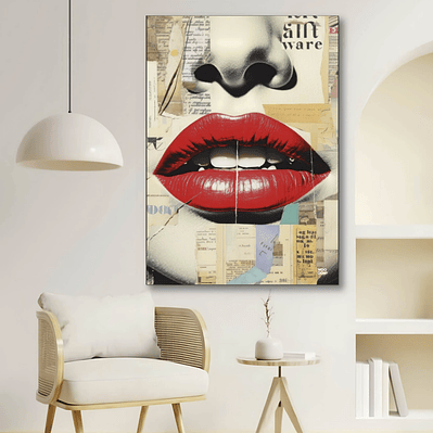 Placa decorativa sem neon lábios