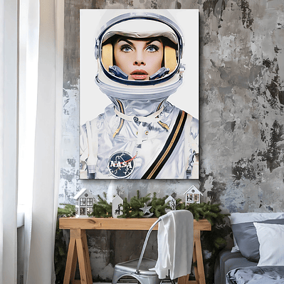 Placa decorativa sem neon space women